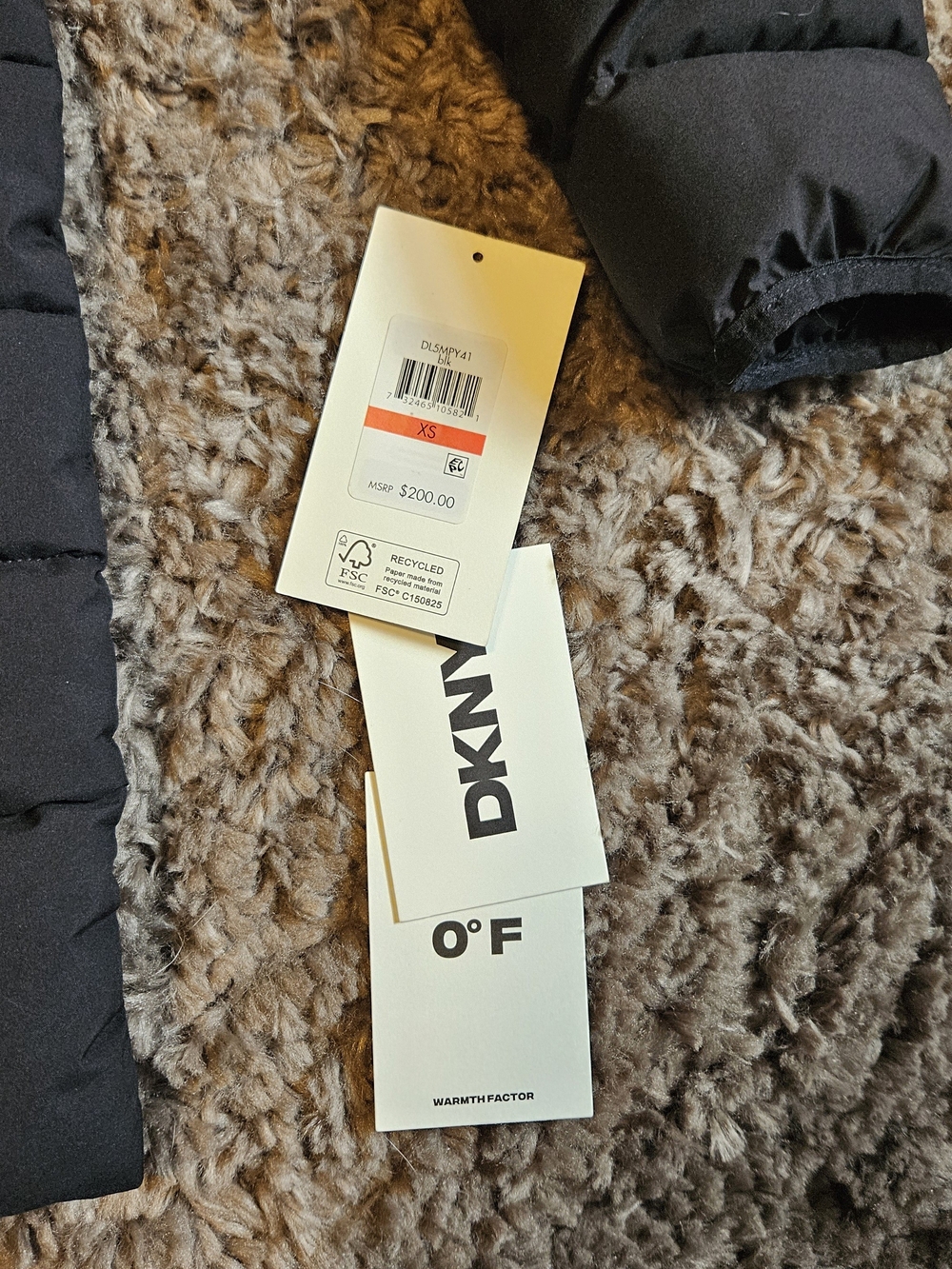 DKNY Women's Chevron Stand Collar Coat - Picture 5 of 8